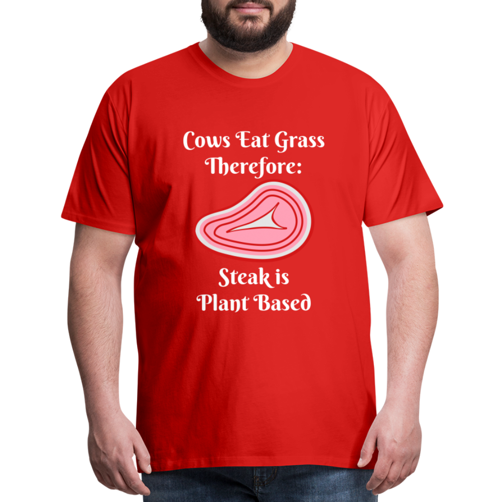 Men's Cows Eat Grass Therefore - red