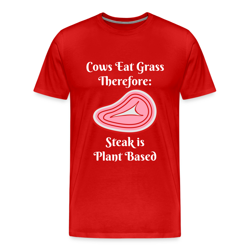 Men's Cows Eat Grass Therefore - red