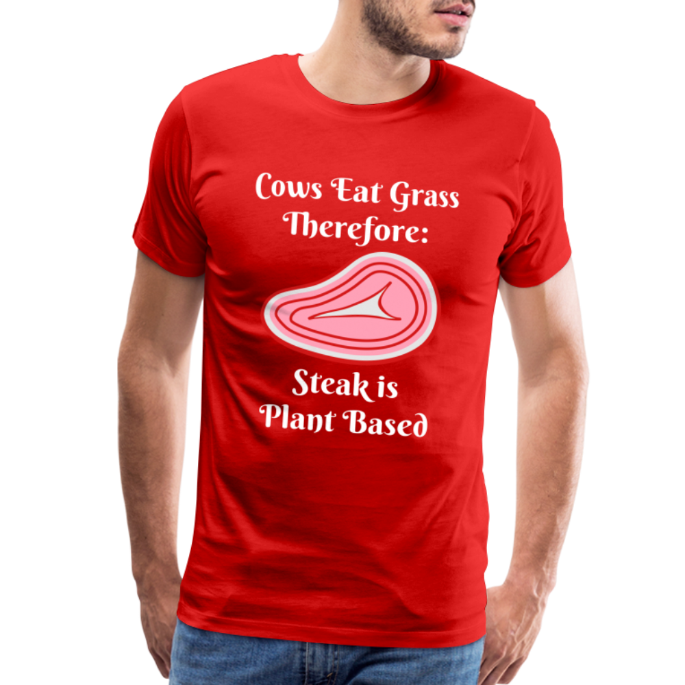 Men's Cows Eat Grass Therefore - red