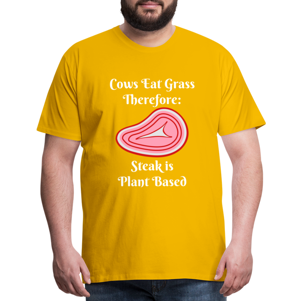Men's Cows Eat Grass Therefore - sun yellow