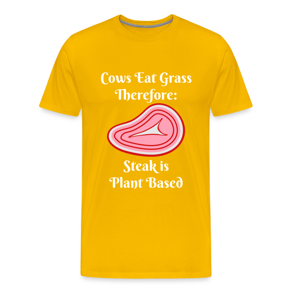 Men's Cows Eat Grass Therefore - sun yellow