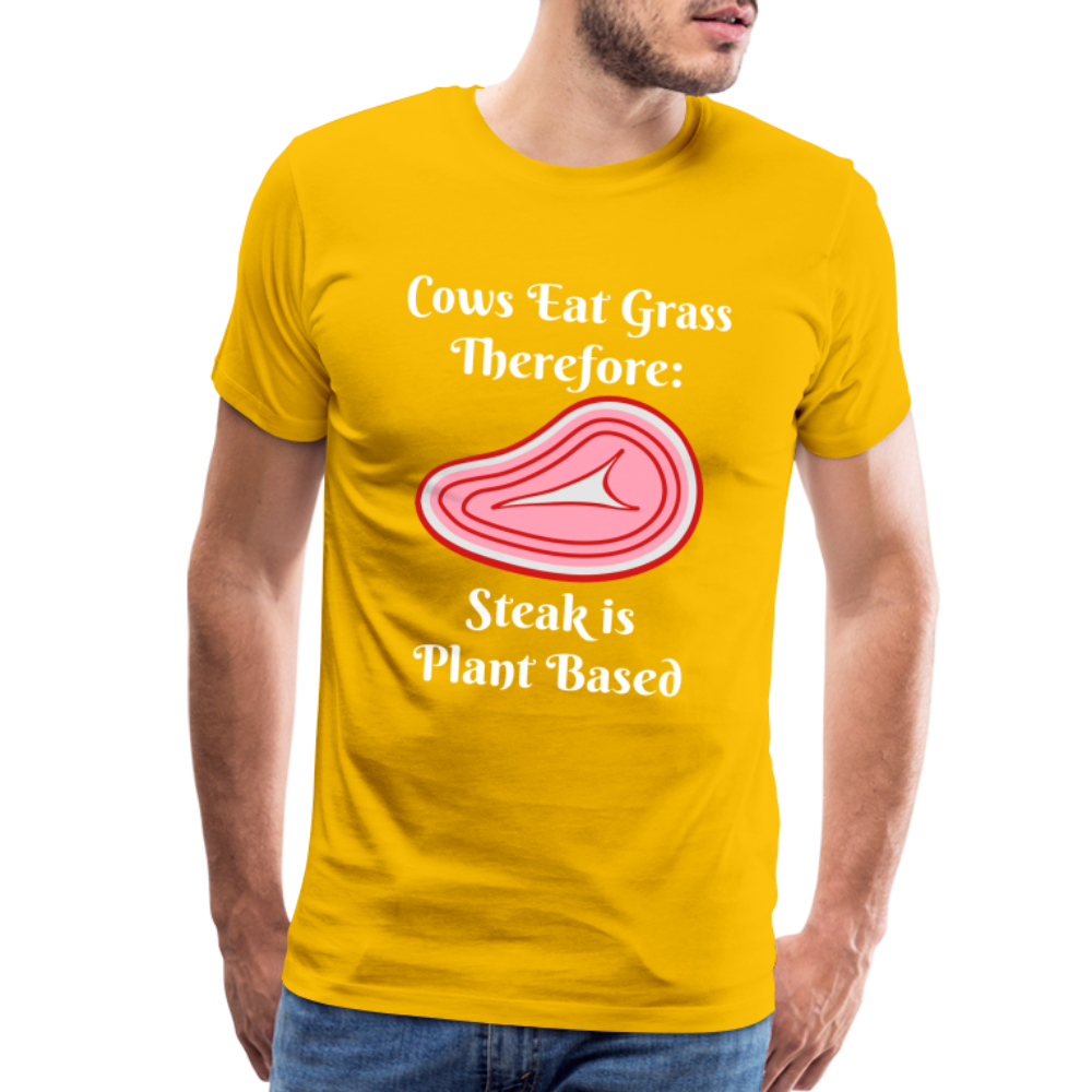 Men's Cows Eat Grass Therefore - sun yellow