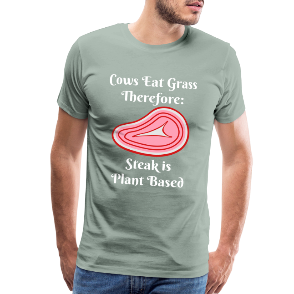 Men's Cows Eat Grass Therefore - steel green