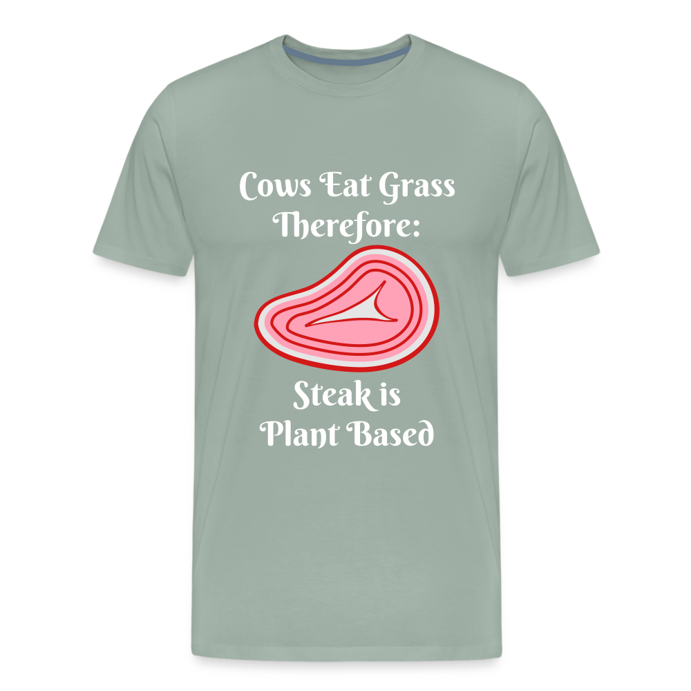 Men's Cows Eat Grass Therefore - steel green