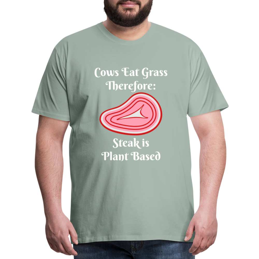 Men's Cows Eat Grass Therefore - steel green