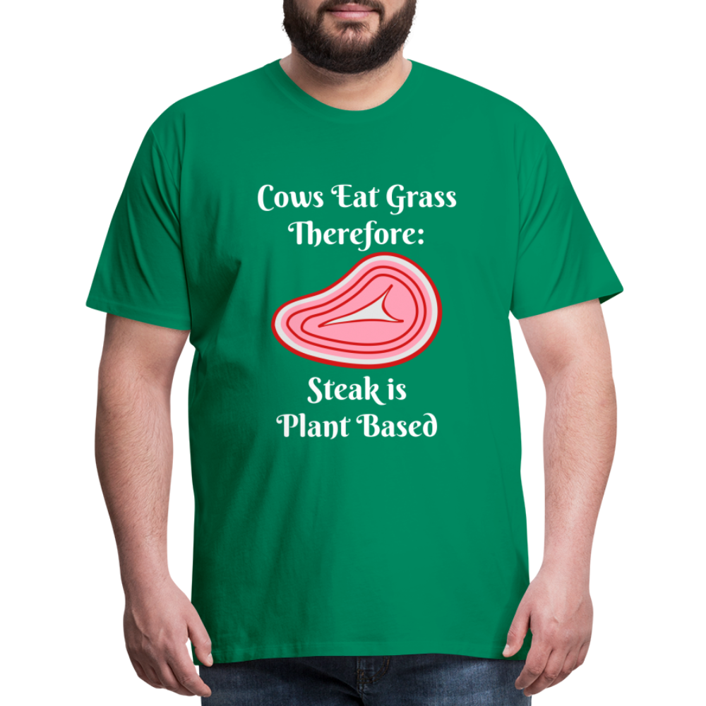 Men's Cows Eat Grass Therefore - kelly green