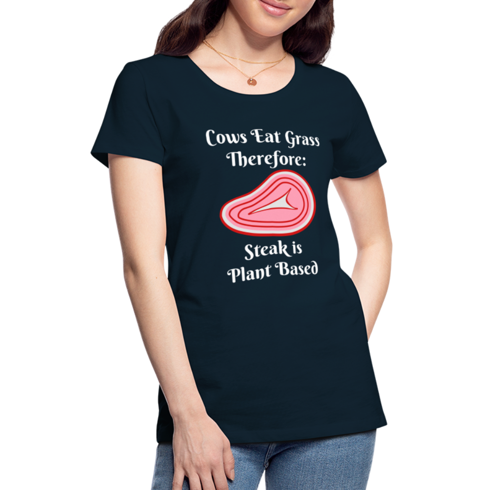 Women’s Cows Eat Grass Therefore - deep navy