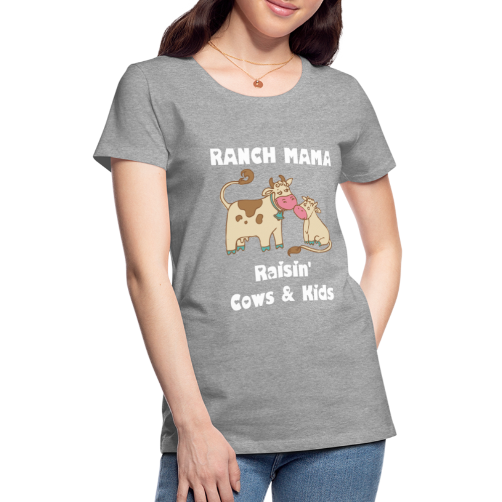 Women’s Ranch Mama Raisin' Cows & Kids - heather gray