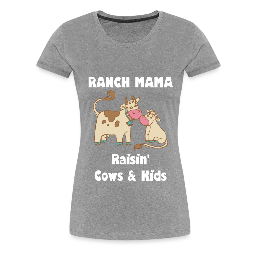Women’s Ranch Mama Raisin' Cows & Kids - heather gray