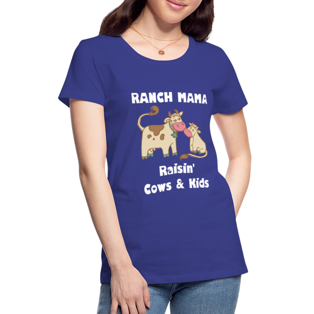 Women’s Ranch Mama Raisin' Cows & Kids - royal blue