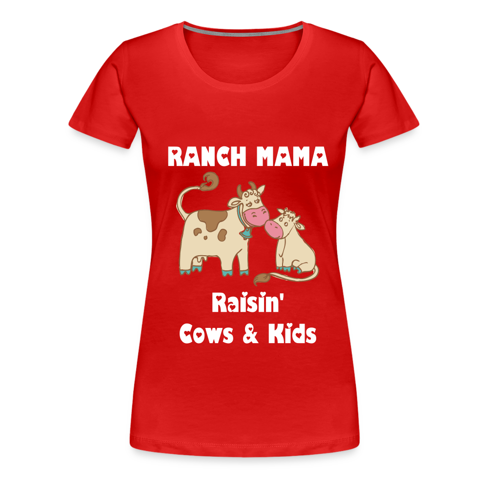 Women’s Ranch Mama Raisin' Cows & Kids - red