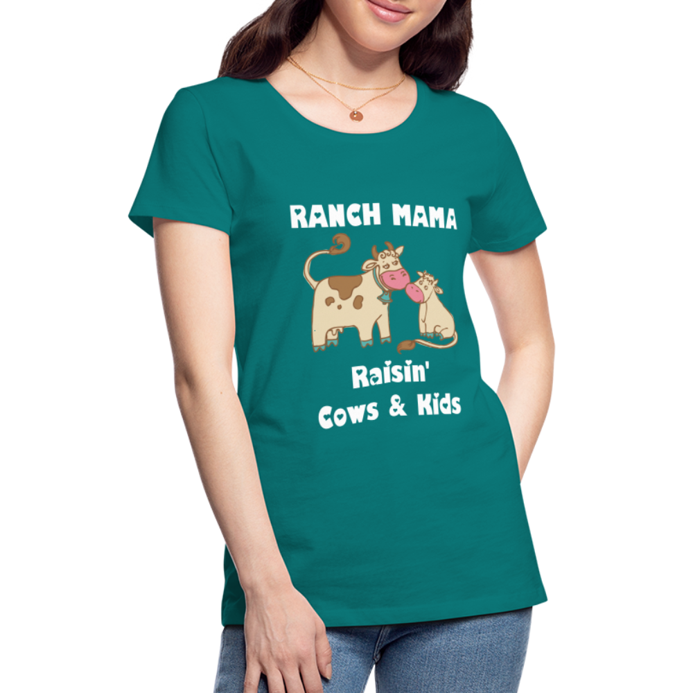 Women’s Ranch Mama Raisin' Cows & Kids - teal