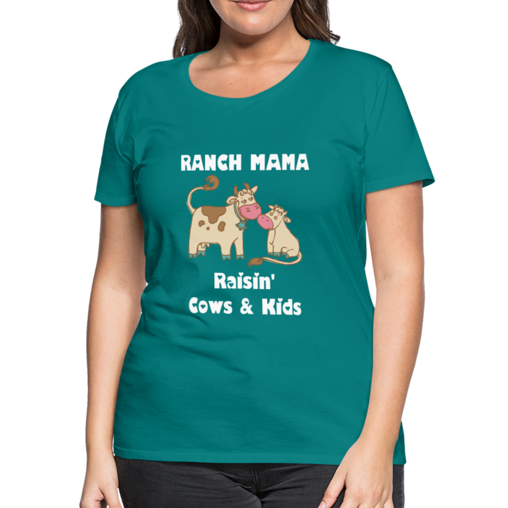 Women’s Ranch Mama Raisin' Cows & Kids - teal