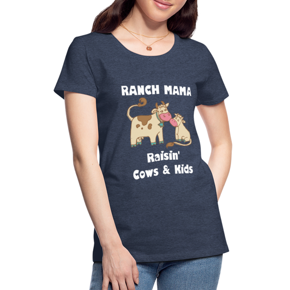 Women’s Ranch Mama Raisin' Cows & Kids - heather blue