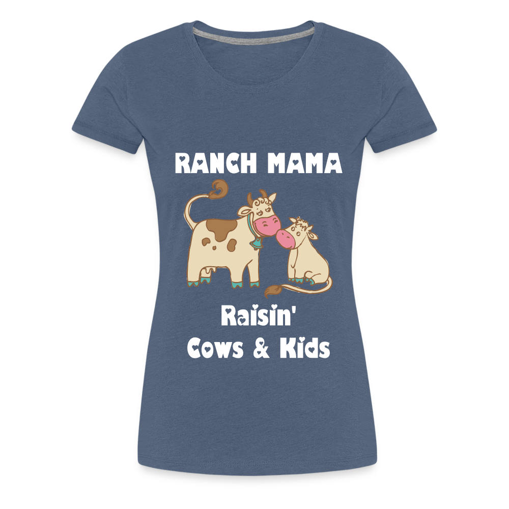 Women’s Ranch Mama Raisin' Cows & Kids - heather blue