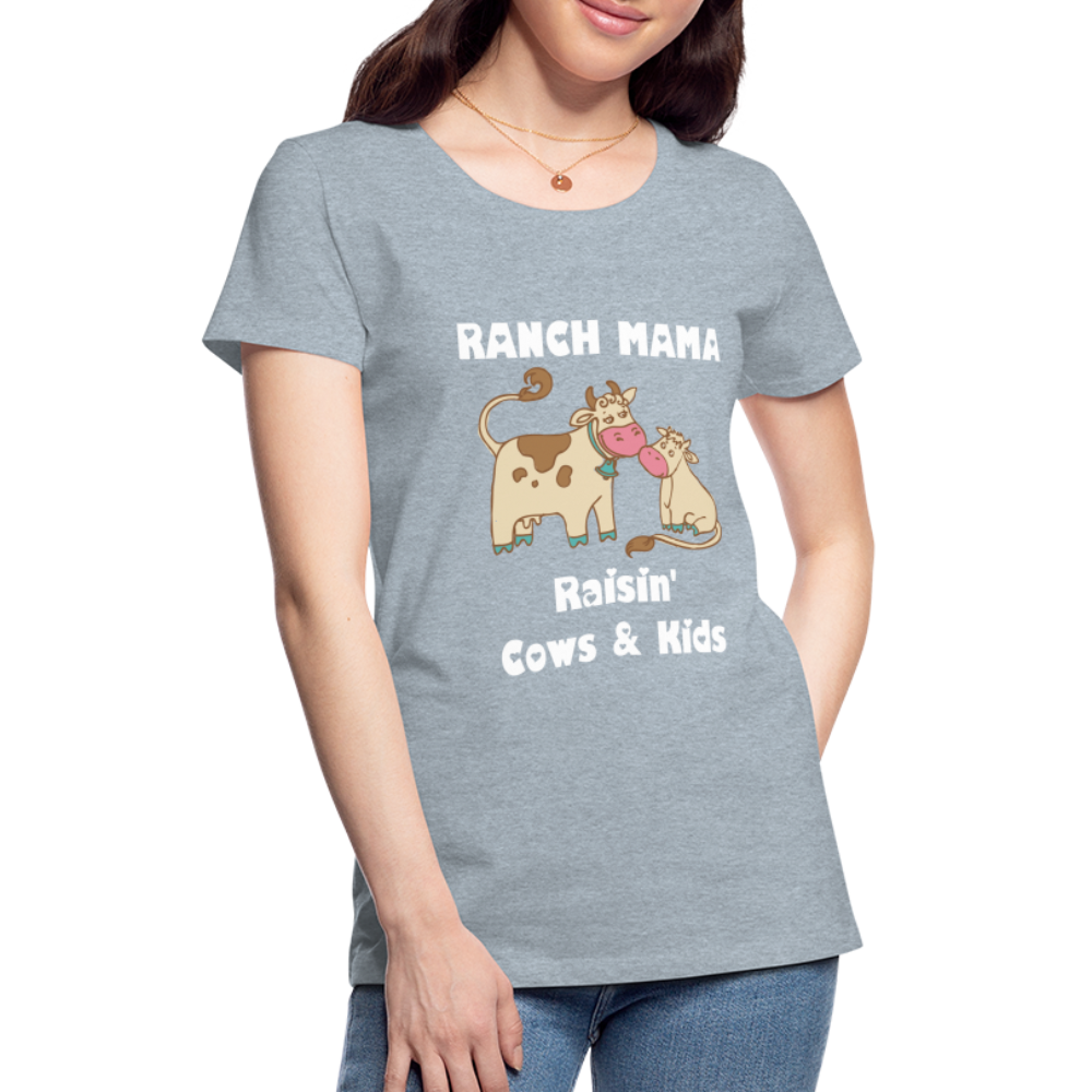 Women’s Ranch Mama Raisin' Cows & Kids - heather ice blue