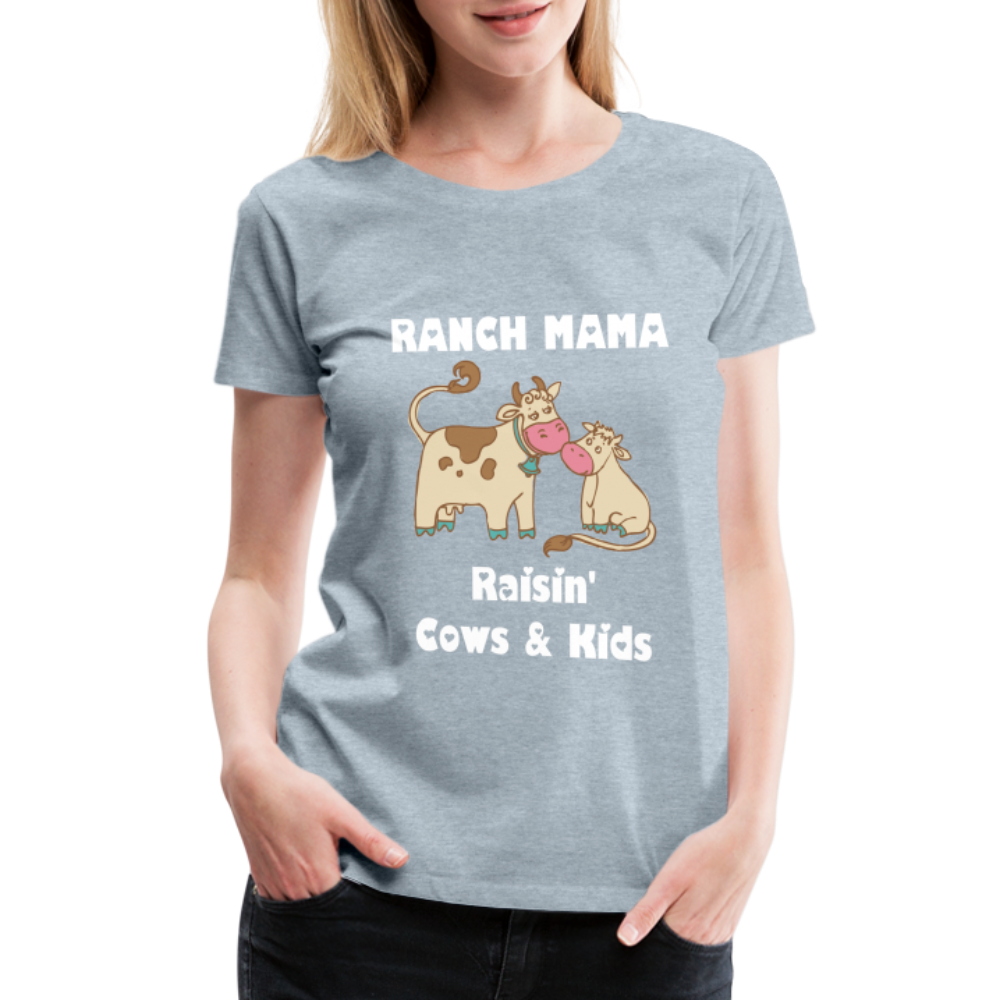 Women’s Ranch Mama Raisin' Cows & Kids - heather ice blue