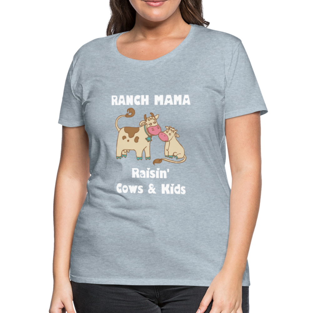Women’s Ranch Mama Raisin' Cows & Kids - heather ice blue