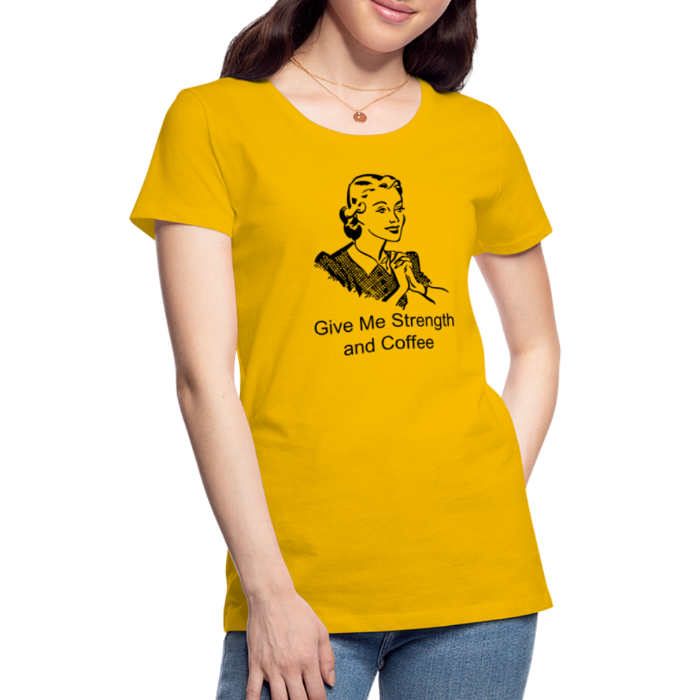 Women's Give Me Strength and Coffee - sun yellow