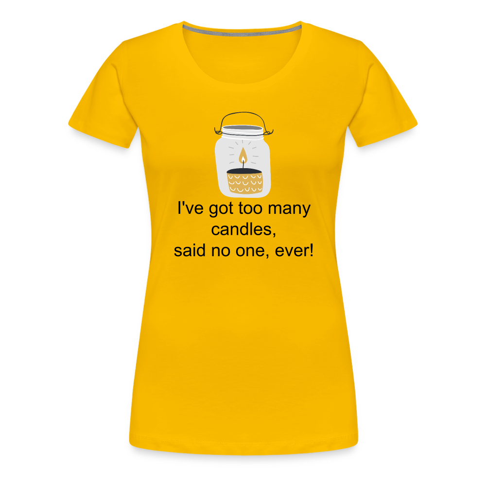 Woman's Too Many Candles - sun yellow