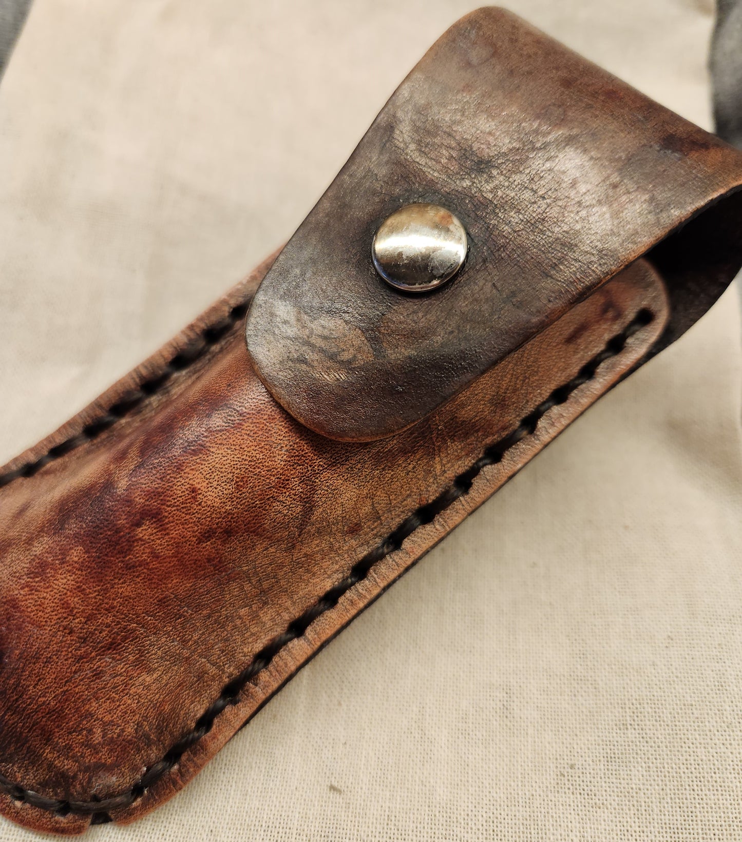 Leather Pocket Knife Pouch Handmade Color Rustic Rust