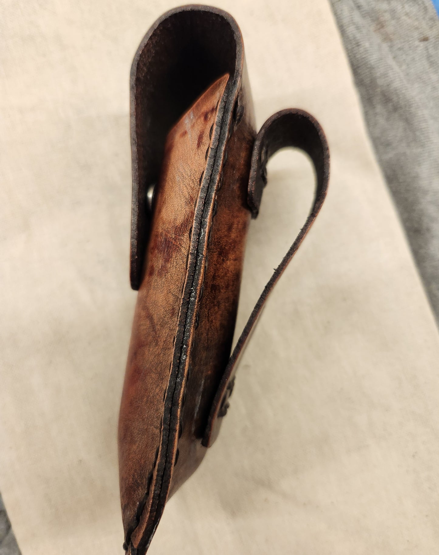 Leather Pocket Knife Pouch Handmade Color Rustic Rust