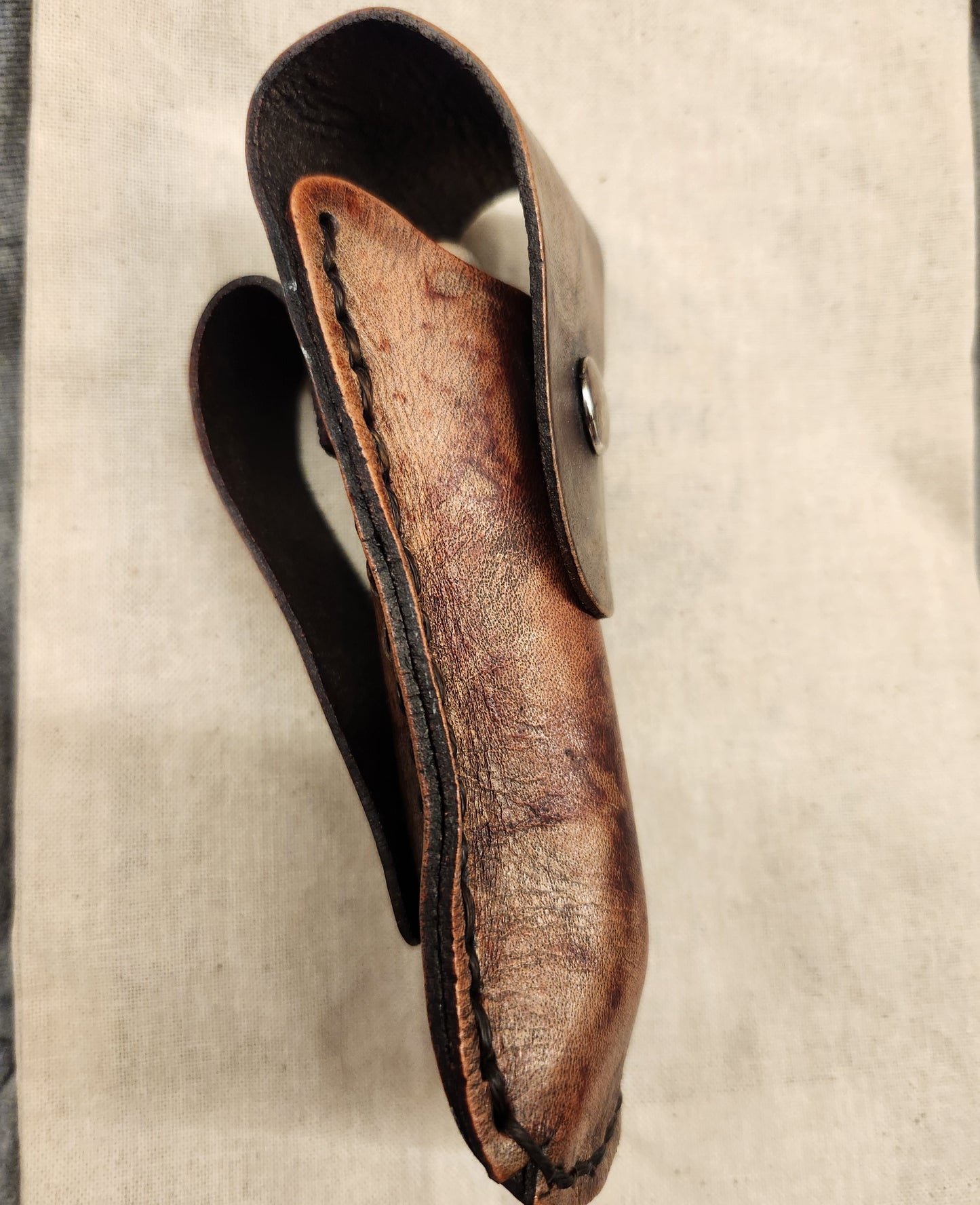 Leather Pocket Knife Pouch Handmade Color Rustic Rust