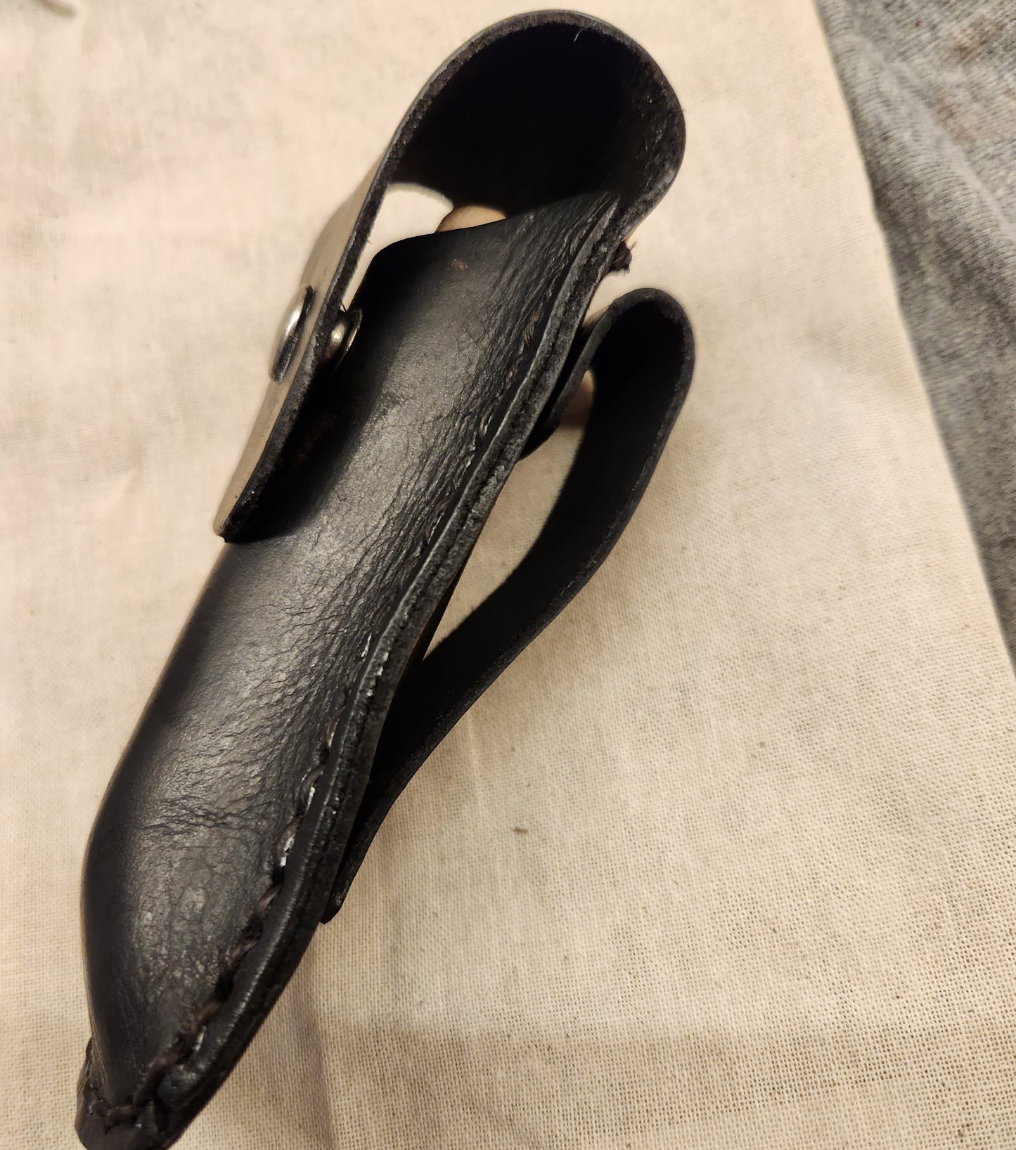 Leather Pocket Knife Pouch Handmade Color Black