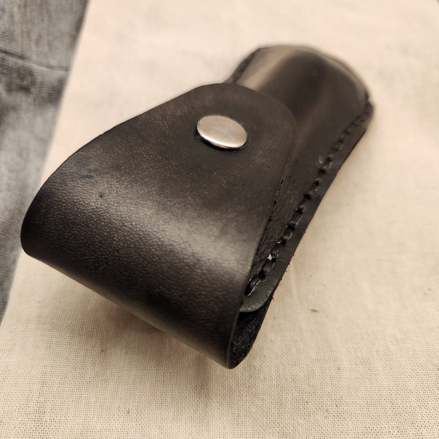 Leather Pocket Knife Pouch Handmade Color Black