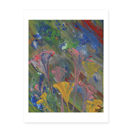 Trumpet Flowers 18x24 Print - white