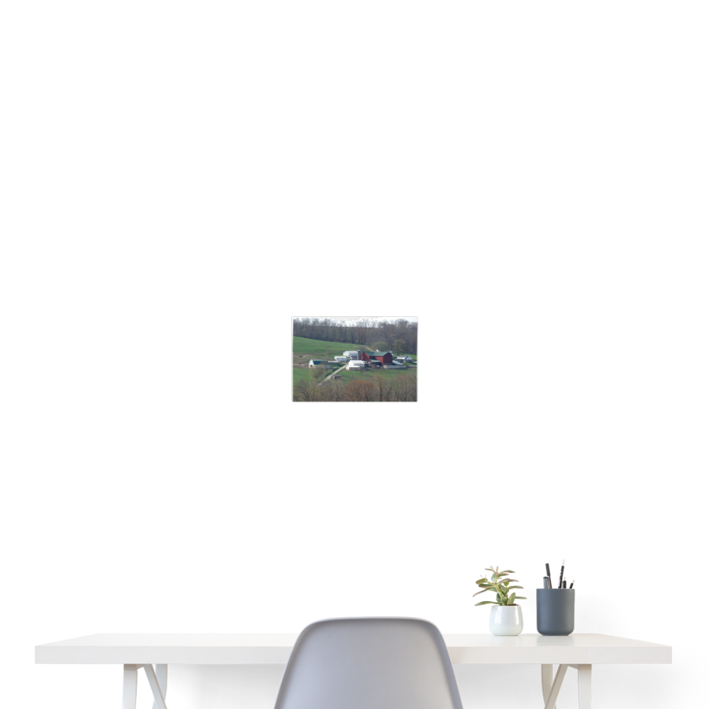 Amish Farm A2 24x18 Print - white