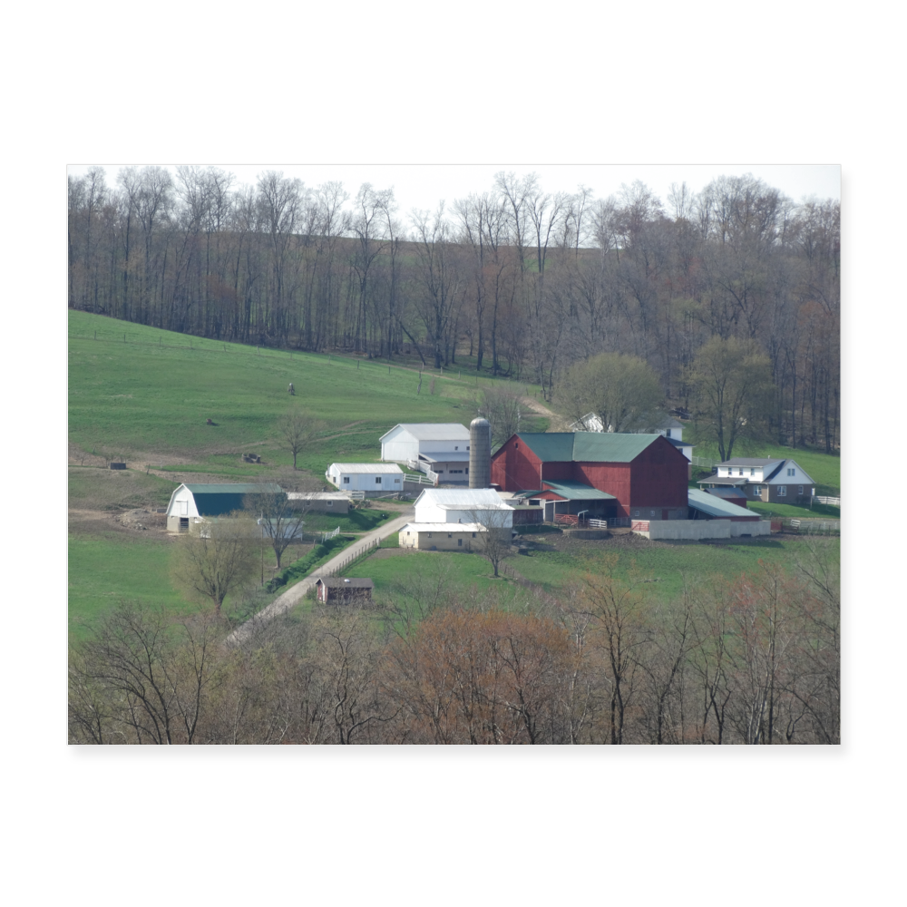 Amish Farm A2 24x18 Print - white