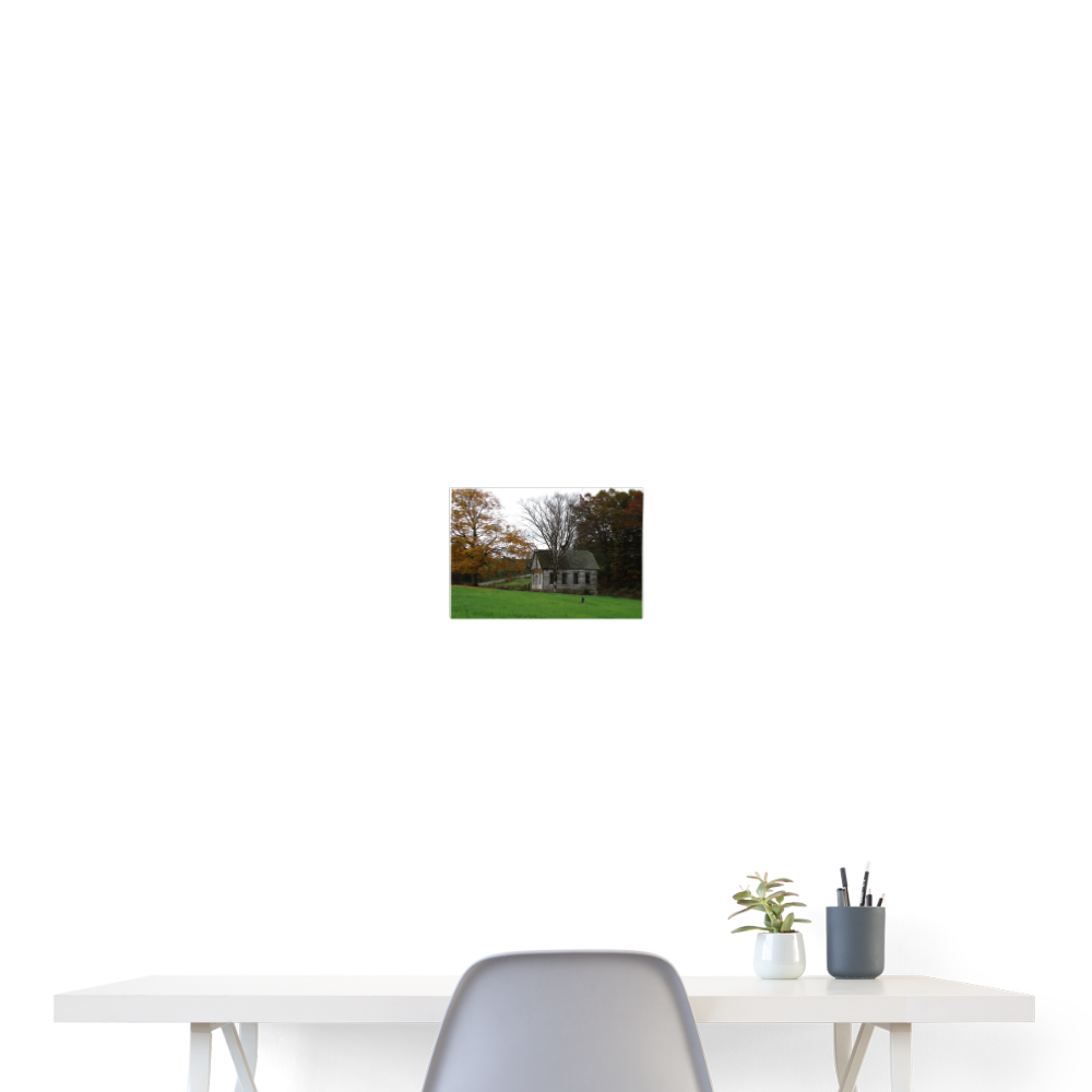 Old Amish School 24x18 Print - white