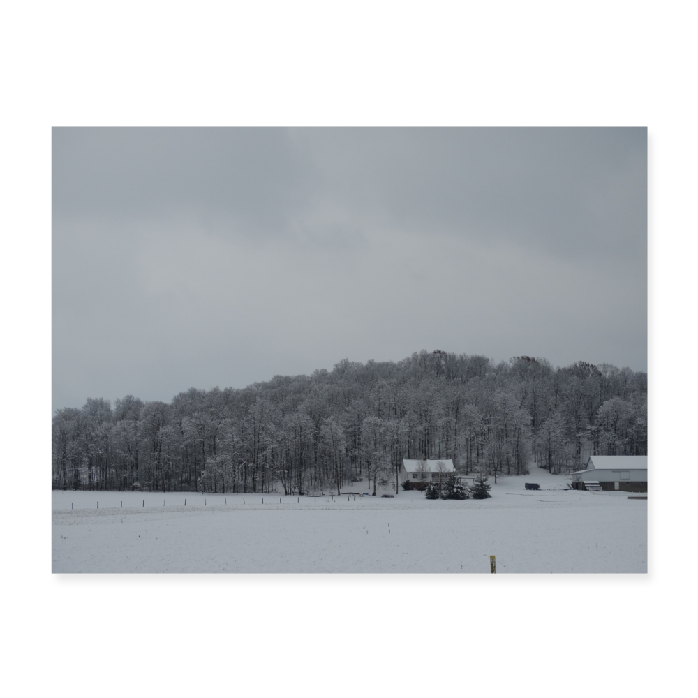 Winter Farm 24x18 Print - white