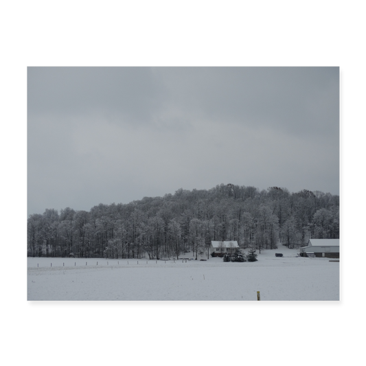 Winter Farm 24x18 Print - white