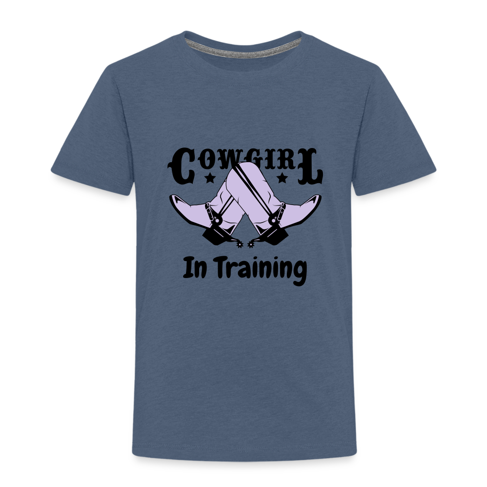 Toddler Cowgirl in Training - heather blue