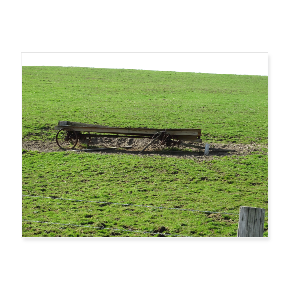 Farm Wagon A2 24x18 Print - white