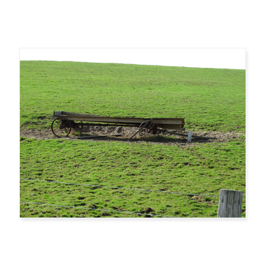 Farm Wagon A2 24x18 Print - white