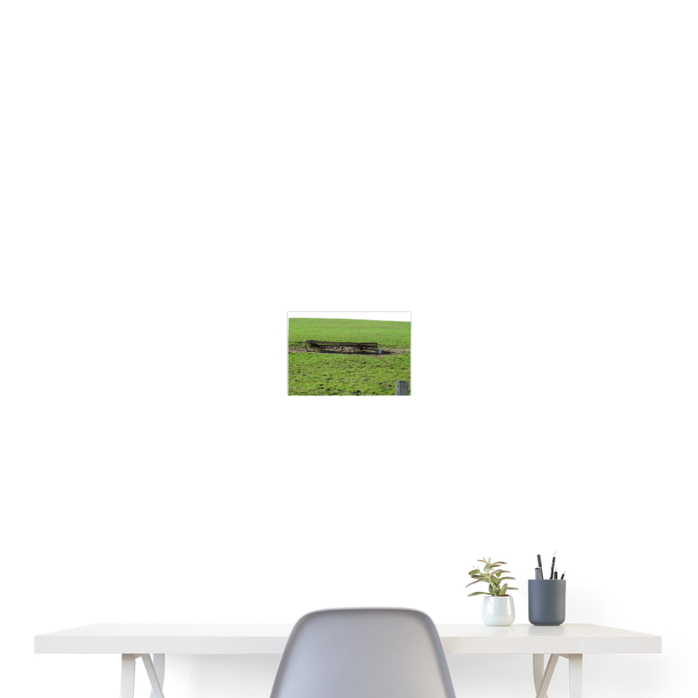 Farm Wagon A2 24x18 Print - white