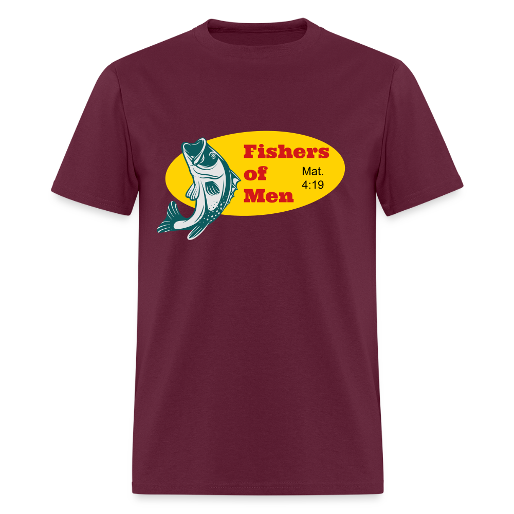 U- Fishers of Men Mat. 4:19 Shirt - burgundy