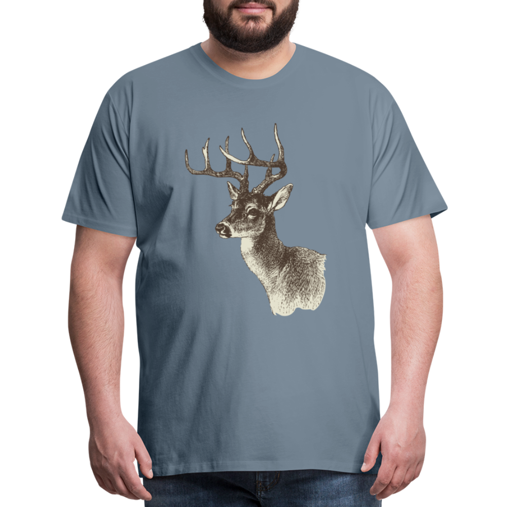Men's Deer Shirt - steel blue