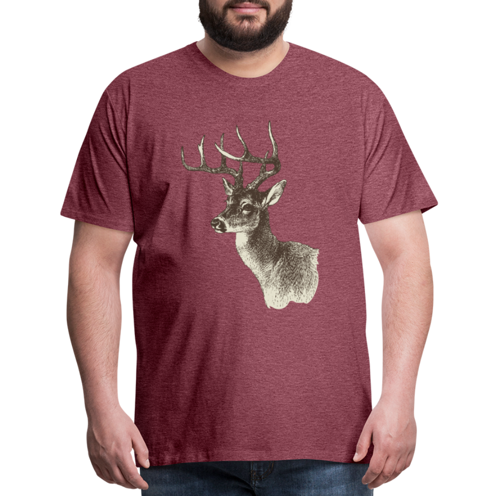 Men's Deer Shirt - heather burgundy