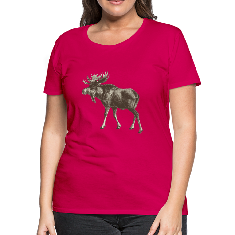 Women's Moose Shirt - dark pink