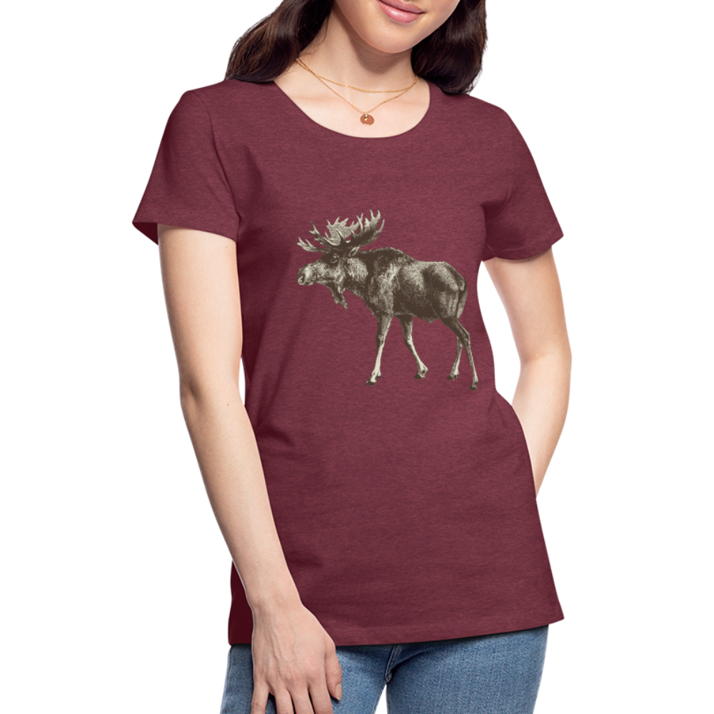 Women's Moose Shirt - heather burgundy
