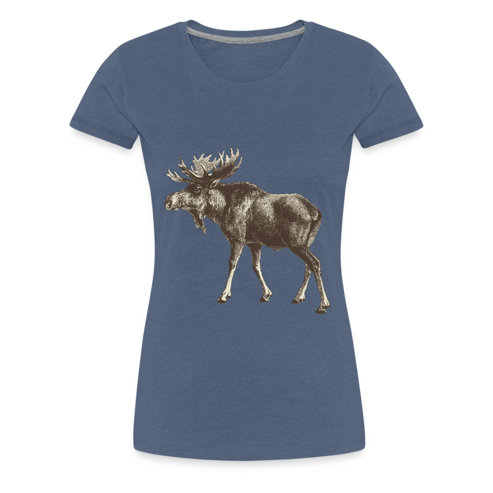 Women's Moose Shirt - heather blue