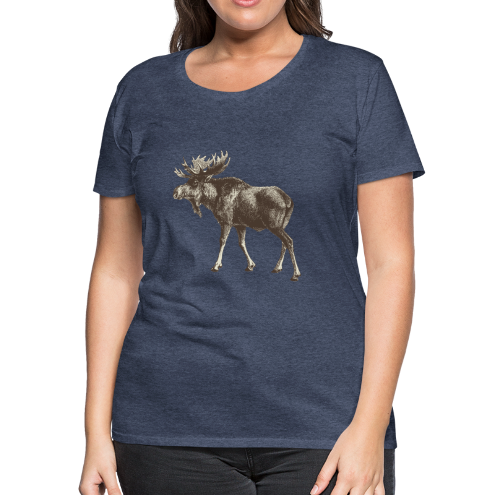 Women's Moose Shirt - heather blue