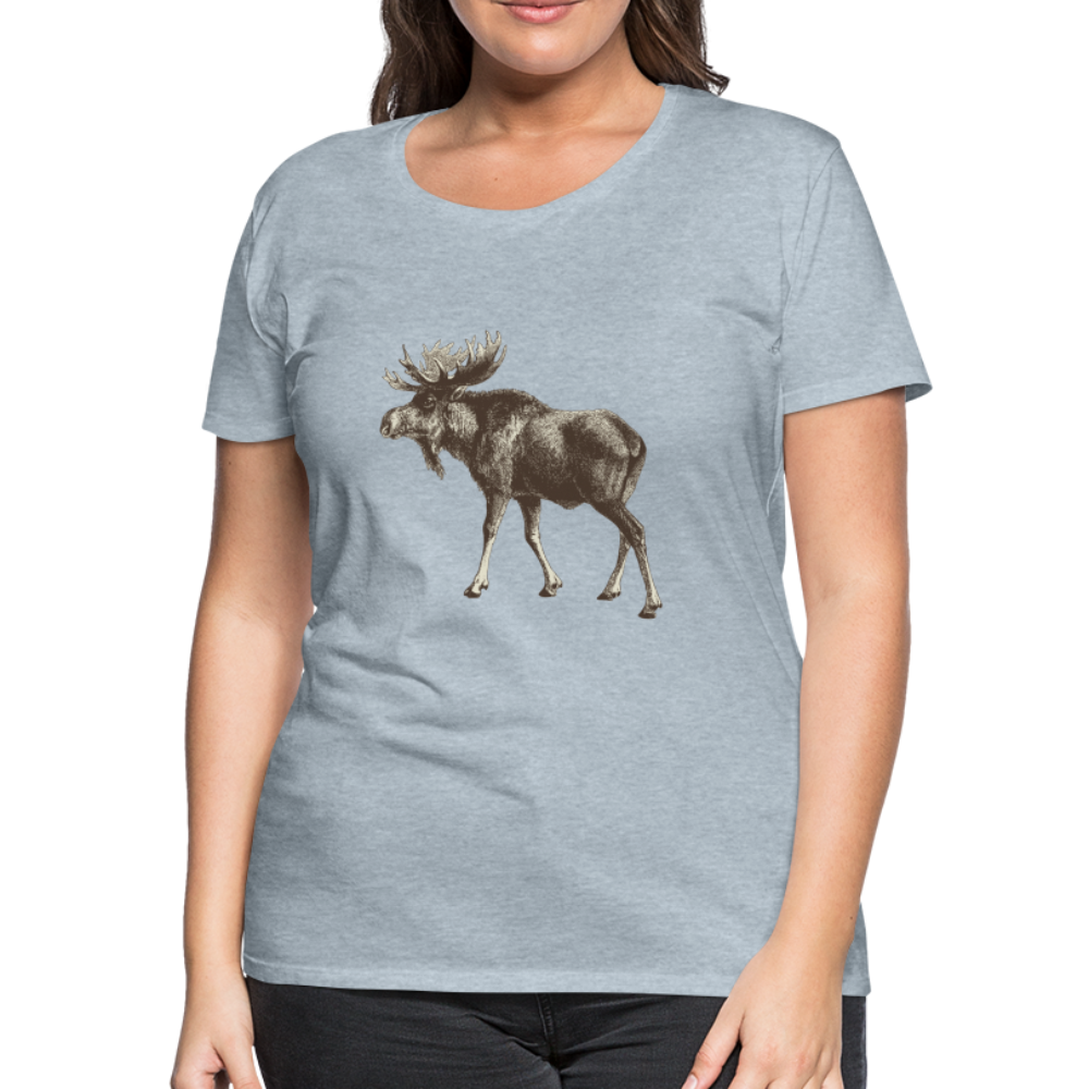 Women's Moose Shirt - heather ice blue