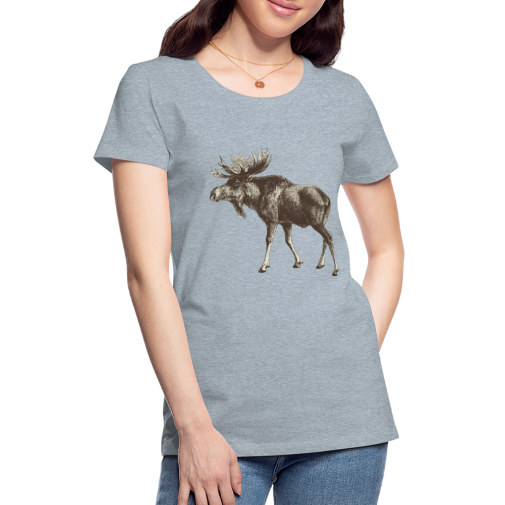 Women's Moose Shirt - heather ice blue