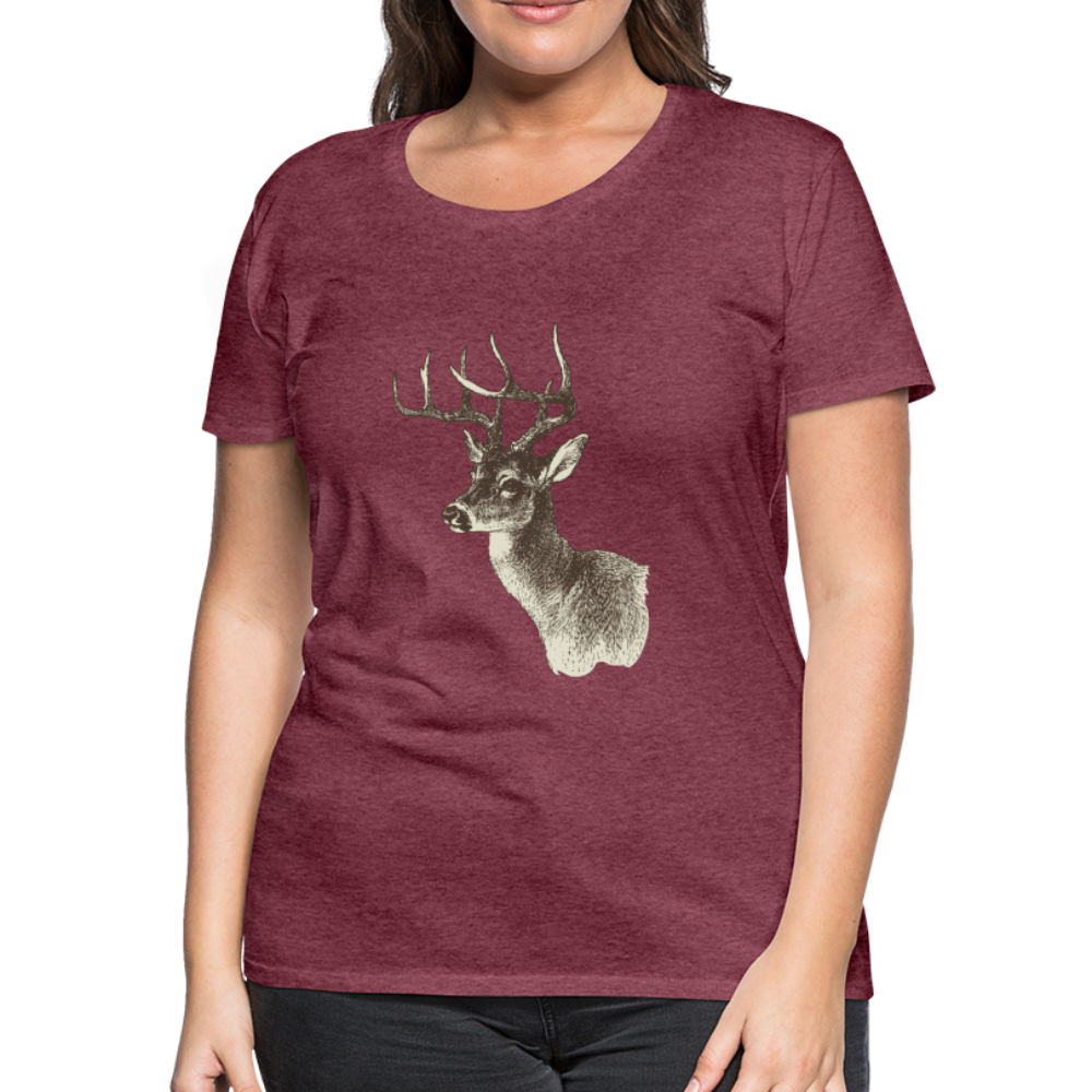 Women's Deer Shirt - heather burgundy