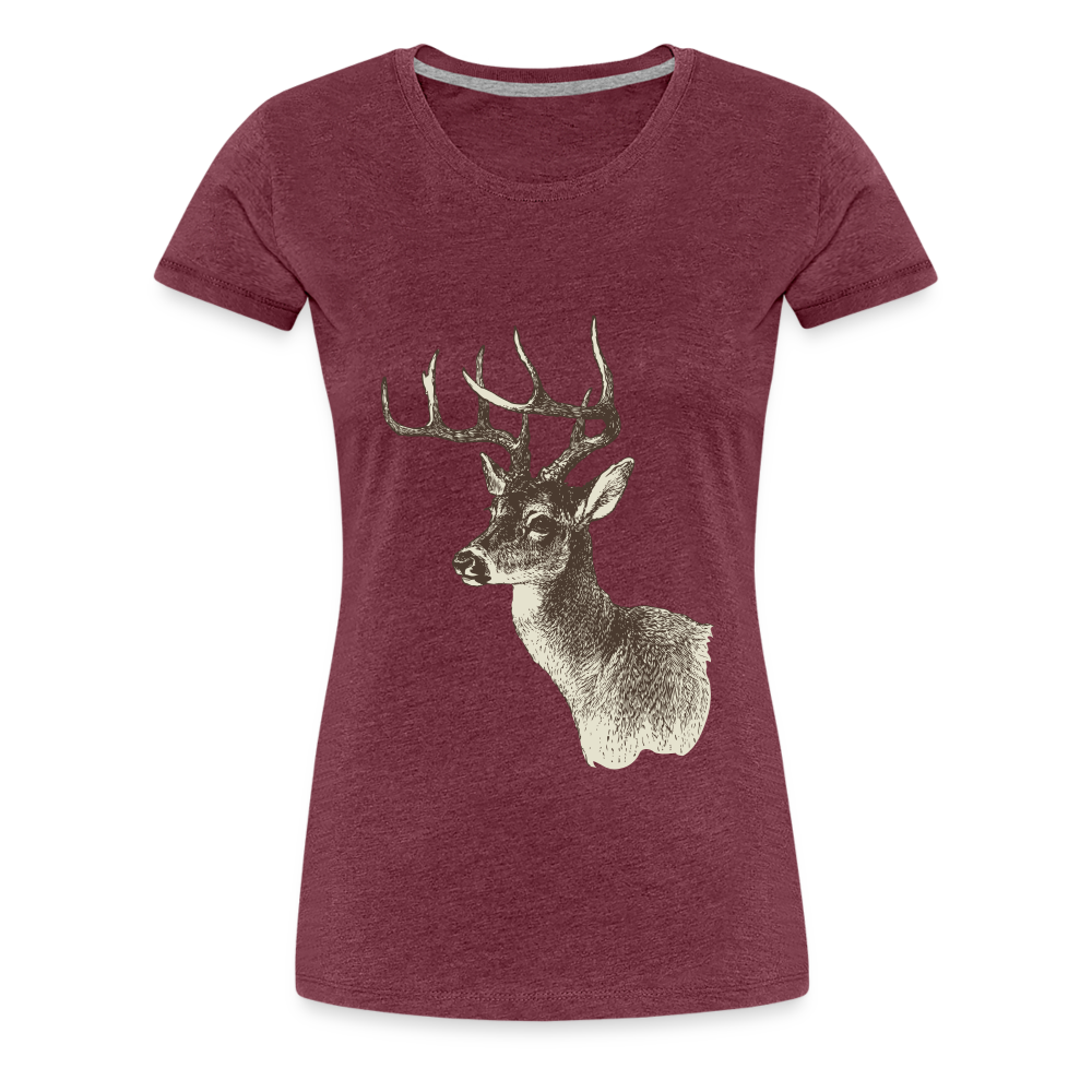 Women's Deer Shirt - heather burgundy